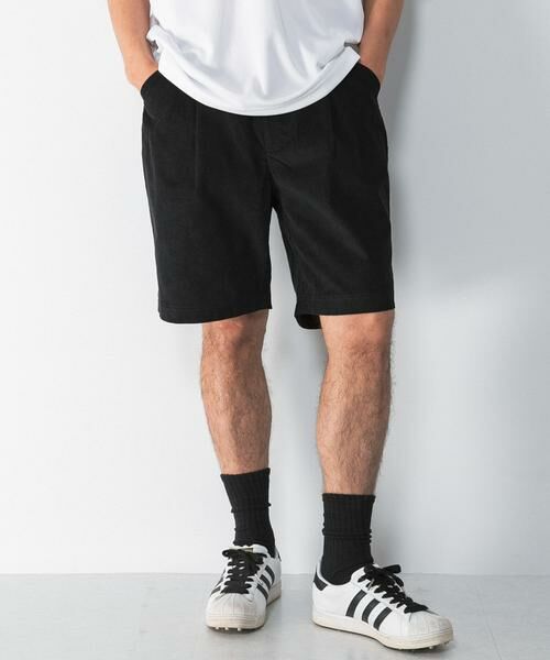 Sonny Label / サニーレーベル ショート・ハーフ・半端丈パンツ | OOPS　コーデュロイショーツ（ブラック）