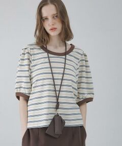 Sonny Label / サニーレーベル Tシャツ | マルチボーダーパフスリプルオーバー