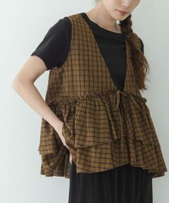 Sonny Label / サニーレーベル シャツ・ブラウス | サッカーチェックペプラムベストブラウス