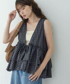 Sonny Label / サニーレーベル シャツ・ブラウス | サッカーチェックペプラムベストブラウス