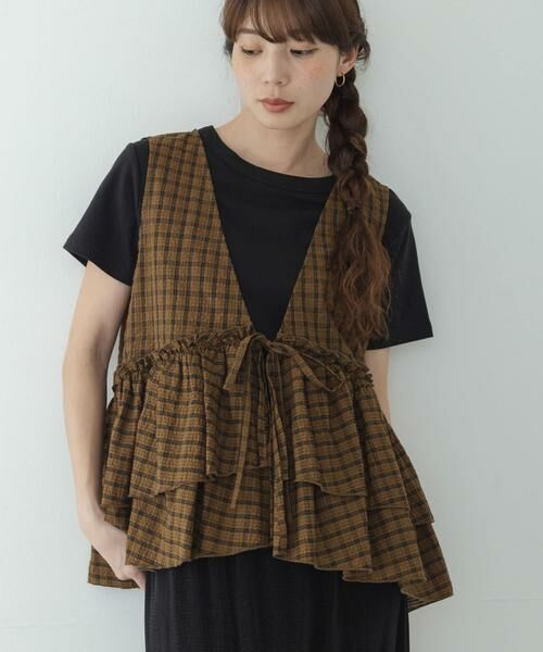 Sonny Label / サニーレーベル シャツ・ブラウス | サッカーチェックペプラムベストブラウス | 詳細2