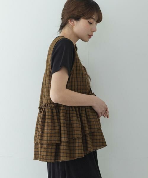 Sonny Label / サニーレーベル シャツ・ブラウス | サッカーチェックペプラムベストブラウス | 詳細3