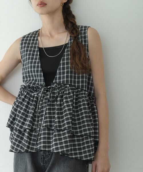 Sonny Label / サニーレーベル シャツ・ブラウス | サッカーチェックペプラムベストブラウス | 詳細10