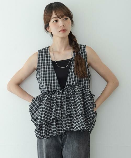 Sonny Label / サニーレーベル シャツ・ブラウス | サッカーチェックペプラムベストブラウス | 詳細11