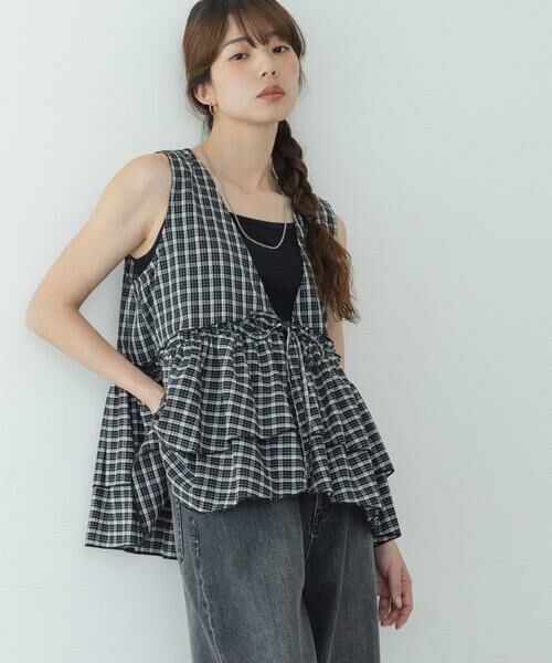 Sonny Label / サニーレーベル シャツ・ブラウス | サッカーチェックペプラムベストブラウス | 詳細12