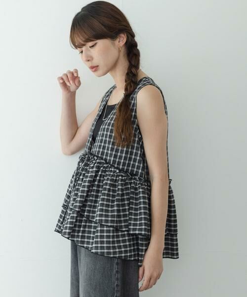 Sonny Label / サニーレーベル シャツ・ブラウス | サッカーチェックペプラムベストブラウス | 詳細13