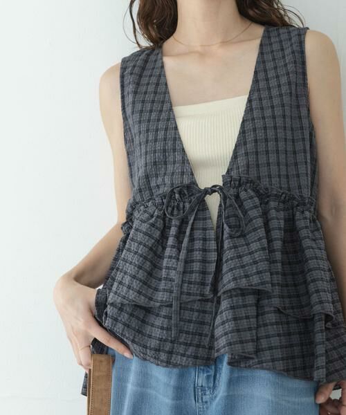 Sonny Label / サニーレーベル シャツ・ブラウス | サッカーチェックペプラムベストブラウス | 詳細21
