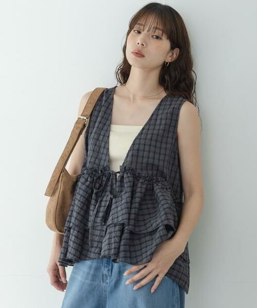 Sonny Label / サニーレーベル シャツ・ブラウス | サッカーチェックペプラムベストブラウス | 詳細22