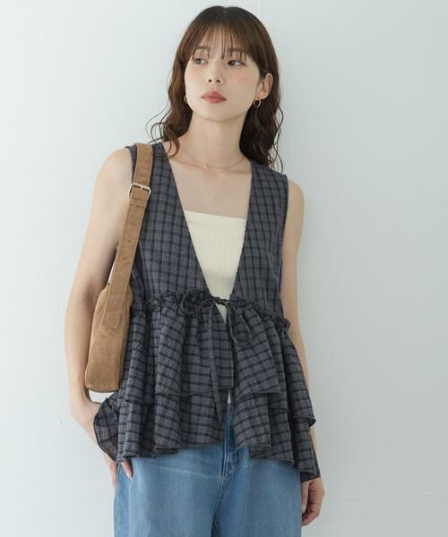 Sonny Label / サニーレーベル シャツ・ブラウス | サッカーチェックペプラムベストブラウス | 詳細23