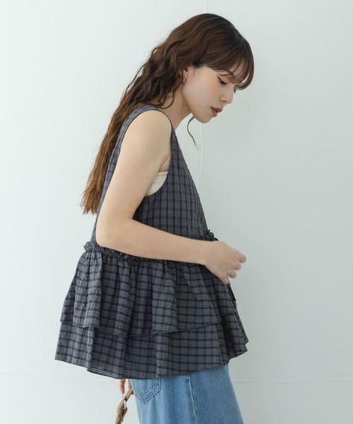 Sonny Label / サニーレーベル シャツ・ブラウス | サッカーチェックペプラムベストブラウス | 詳細24