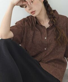 Sonny Label / サニーレーベル シャツ・ブラウス | ボタニカル柄コットンジャガードシャツ