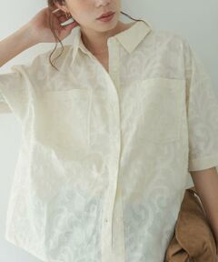 Sonny Label / サニーレーベル シャツ・ブラウス | ボタニカル柄コットンジャガードシャツ