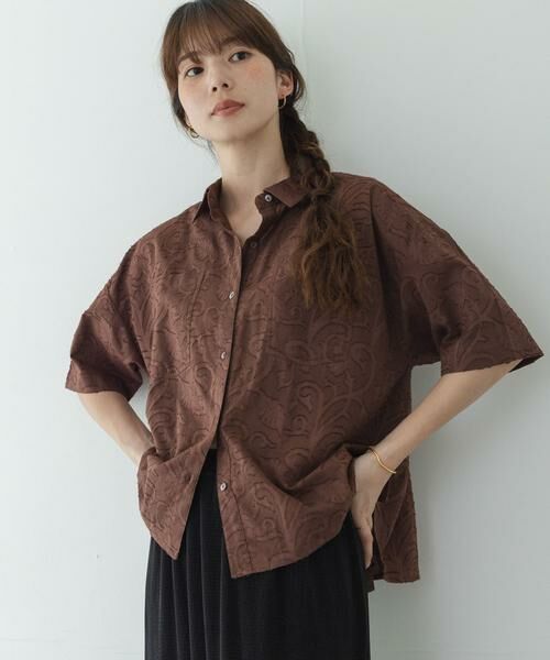 Sonny Label / サニーレーベル シャツ・ブラウス | ボタニカル柄コットンジャガードシャツ | 詳細3