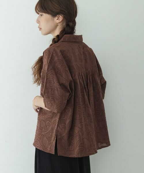 Sonny Label / サニーレーベル シャツ・ブラウス | ボタニカル柄コットンジャガードシャツ | 詳細4