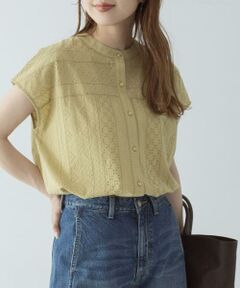 Sonny Label / サニーレーベル シャツ・ブラウス | バンドカラーコットンレースシャツ