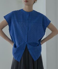 Sonny Label / サニーレーベル シャツ・ブラウス | バンドカラーコットンレースシャツ