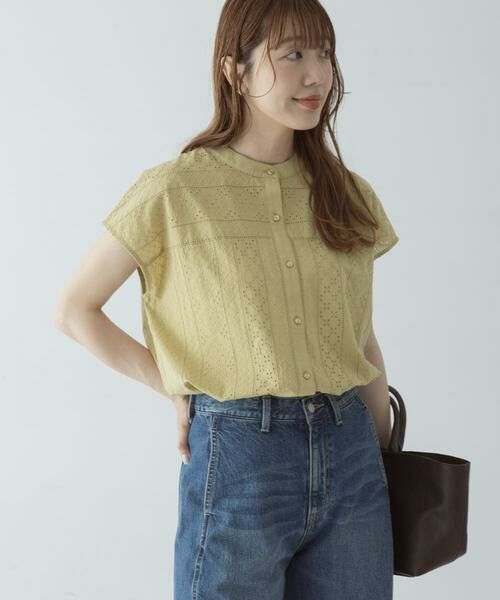 Sonny Label / サニーレーベル シャツ・ブラウス | バンドカラーコットンレースシャツ | 詳細3