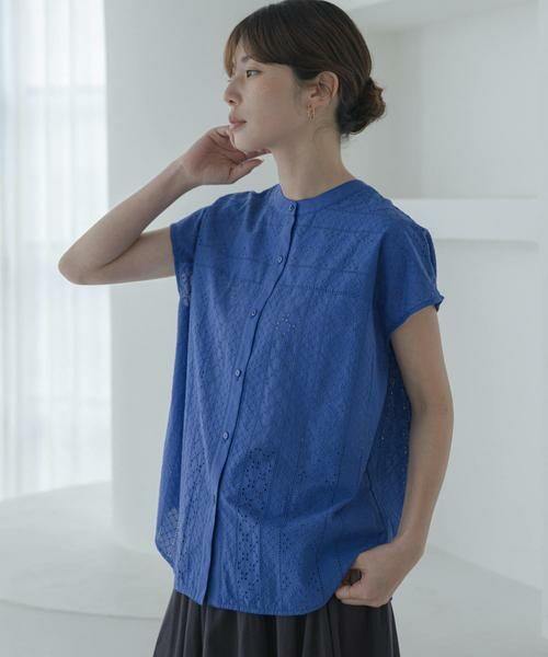 Sonny Label / サニーレーベル シャツ・ブラウス | バンドカラーコットンレースシャツ | 詳細13