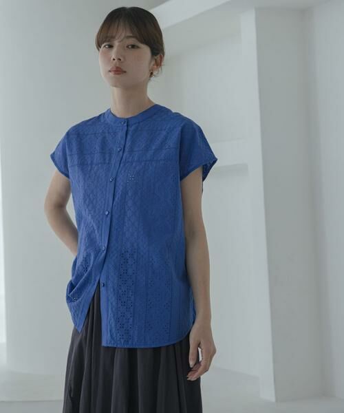 Sonny Label / サニーレーベル シャツ・ブラウス | バンドカラーコットンレースシャツ | 詳細16