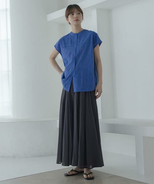 Sonny Label / サニーレーベル シャツ・ブラウス | バンドカラーコットンレースシャツ | 詳細17