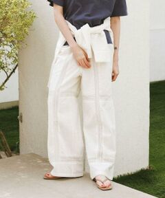 Sonny Label / サニーレーベル その他パンツ | ブロッキングレースコットンイージーパンツ