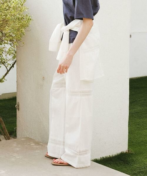 Sonny Label / サニーレーベル その他パンツ | ブロッキングレースコットンイージーパンツ | 詳細2