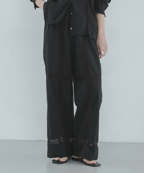 Sonny Label / サニーレーベル その他パンツ | ブロッキングレースコットンイージーパンツ | 詳細9