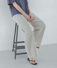 Sonny Label / サニーレーベル その他パンツ | ストライプセミワイドイージーパンツ