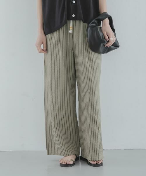 Sonny Label / サニーレーベル その他パンツ | ストライプセミワイドイージーパンツ | 詳細1