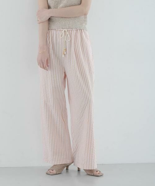 Sonny Label / サニーレーベル その他パンツ | ストライプセミワイドイージーパンツ（ピンク）