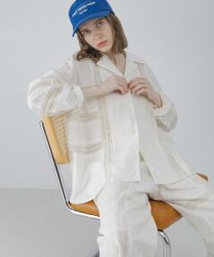 Sonny Label / サニーレーベル その他アウター | ブロッキングレースコットンシャツジャケット