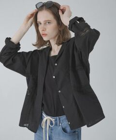 Sonny Label / サニーレーベル その他アウター | ブロッキングレースコットンシャツジャケット