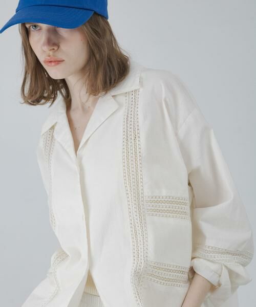 Sonny Label / サニーレーベル その他アウター | ブロッキングレースコットンシャツジャケット | 詳細2