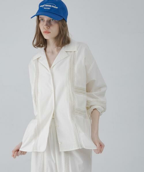 Sonny Label / サニーレーベル その他アウター | ブロッキングレースコットンシャツジャケット | 詳細3