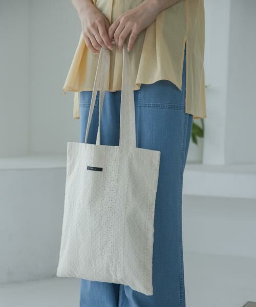 Sonny Label / サニーレーベル トートバッグ | コットンレーストートバッグ（アイボリー）