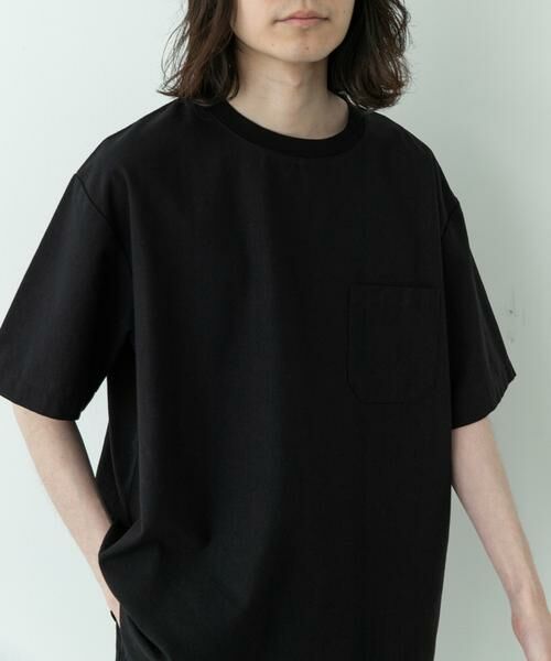 Sonny Label / サニーレーベル Tシャツ | 接触冷感リネン混ショートスリーブTシャツ（ブラック）