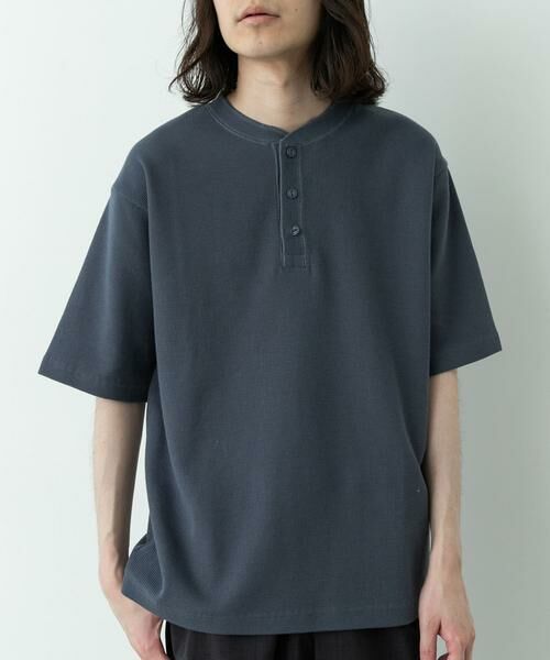 Sonny Label / サニーレーベル Tシャツ | ワッフルヘンリーネックTシャツ（ブルー系その他）
