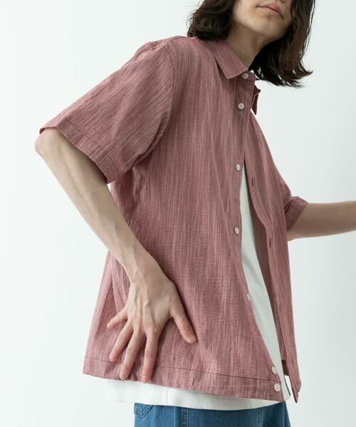 Sonny Label / サニーレーベル シャツ・ブラウス | ミニ千鳥格子コンパクトシャツ（レッド）