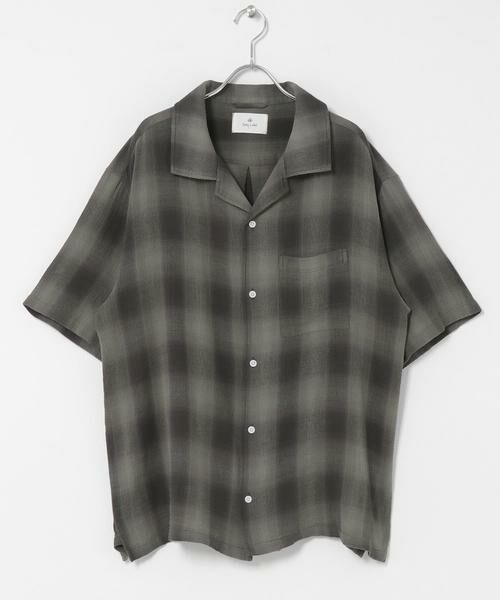 Sonny Label / サニーレーベル シャツ・ブラウス | オーバーダイチェックショートスリーブシャツ（グリーン系その他）