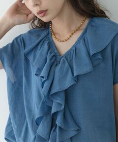 Sonny Label / サニーレーベル シャツ・ブラウス | シアーデニムラッフルフリルブラウス