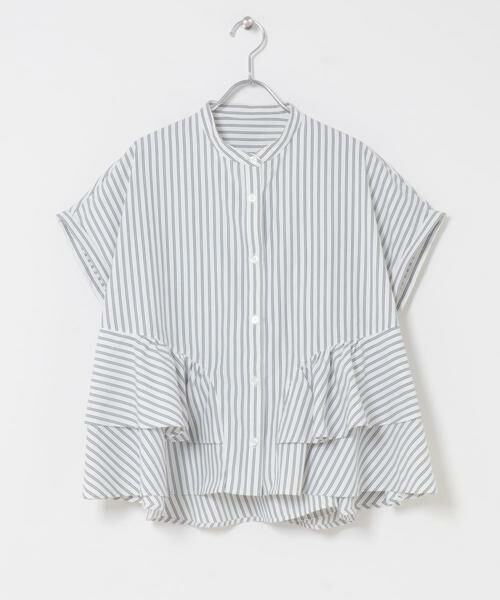 Sonny Label / サニーレーベル シャツ・ブラウス | 『WEB限定』バンドカラーフリルストライプ半袖シャツ | 詳細30