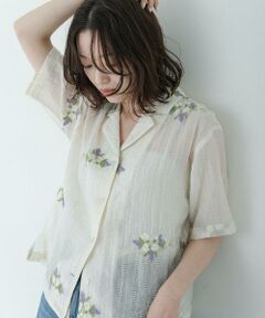 Sonny Label / サニーレーベル シャツ・ブラウス | フラワー刺繍ジャガードシャツ