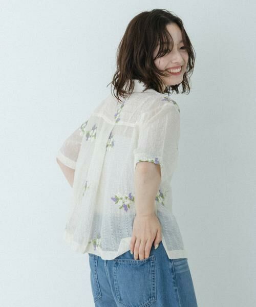 Sonny Label / サニーレーベル シャツ・ブラウス | フラワー刺繍ジャガードシャツ | 詳細3