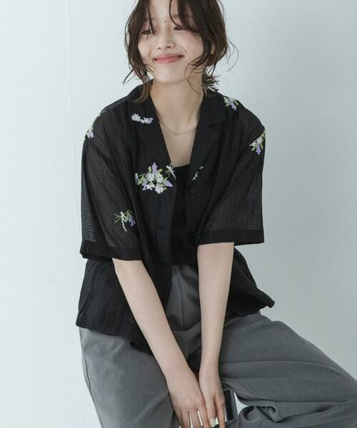 Sonny Label / サニーレーベル シャツ・ブラウス | フラワー刺繍ジャガードシャツ | 詳細10