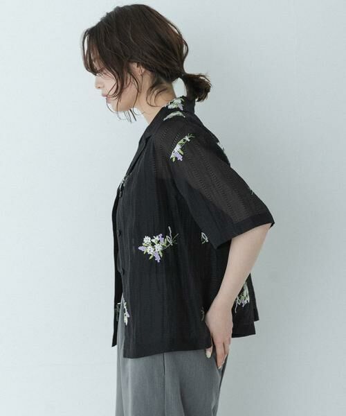 Sonny Label / サニーレーベル シャツ・ブラウス | フラワー刺繍ジャガードシャツ | 詳細13