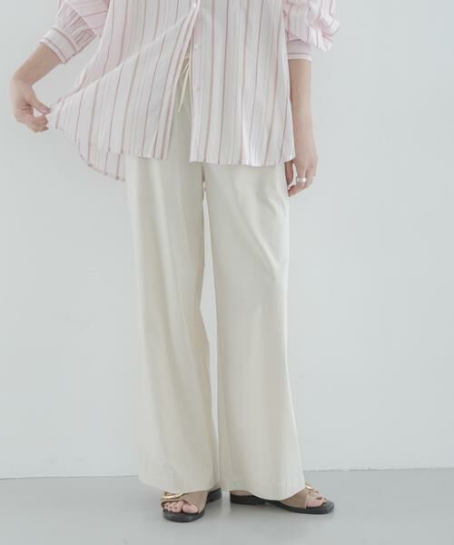 Sonny Label / サニーレーベル その他パンツ | ハイスペイージーセミワイドパンツ(アイボリー)