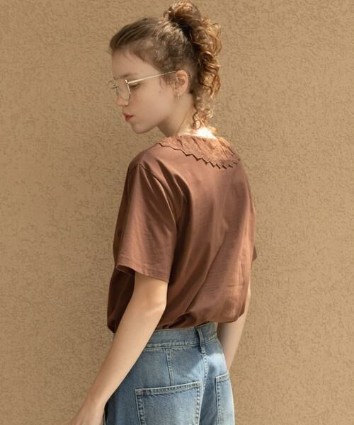 Sonny Label / サニーレーベル Tシャツ | Vネックフリルレースカラープルオーバー | 詳細5