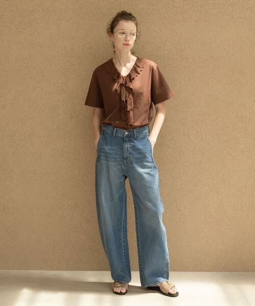 Sonny Label / サニーレーベル Tシャツ | Vネックフリルレースカラープルオーバー | 詳細6