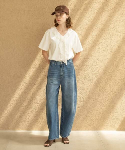 Sonny Label / サニーレーベル Tシャツ | Vネックフリルレースカラープルオーバー | 詳細20