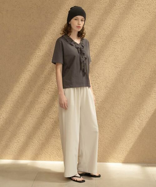 Sonny Label / サニーレーベル Tシャツ | Vネックフリルレースカラープルオーバー | 詳細29